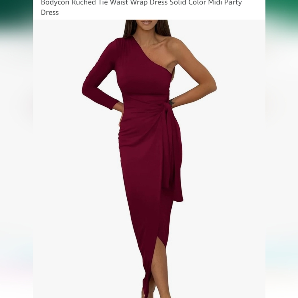 Womens one shoulder cocktail party dresses medium